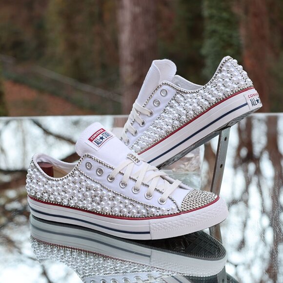 Converse Chuck Taylor All Star Low Rhinestones & Pearls - Picture 3 of 15
